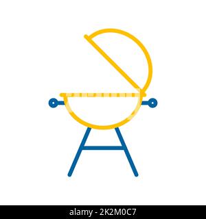 Grill barbecue cookout icona vettore Foto Stock