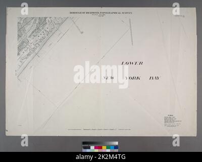 Cartografica, Mappe, Mappe topografiche. 1906 - 1913. Lionel Pincus e la Principessa Firyal Map Division. Staten Island (New York, N.Y.) Foglio n. 50. Include South Beach e Lower New York Bay. Borough of Richmond, Topographical Survey. Foto Stock