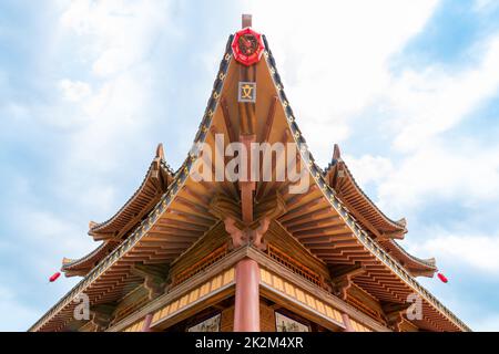 Una Cornucopia Dougong nel Tempio di Confucio, Provincia della Contea di Suixi, Cina Foto Stock