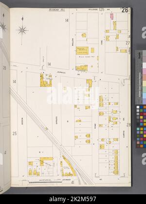 Cartografica, Mappe. 1884 - 1936. Lionel Pincus e la Principessa Firyal Map Division. Assicurazione antincendio , New York (stato), Real Property , New York (stato), Cities & Cities , New York (stato) Queens V. 4, Plate No. 26 Mappa delimitata da Hillside Ave., Curtis Ave., Stewart Ave., Beech Foto Stock