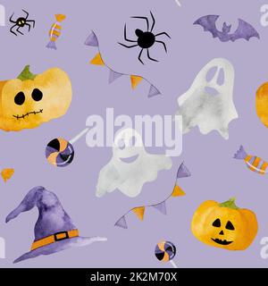 Disegni acquerelli di Halloween Foto Stock