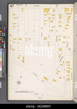 Cartografica, Mappe. 1884 - 1936. Lionel Pincus e la Principessa Firyal Map Division. Assicurazione antincendio , New York (stato), Real Property , New York (stato), Cities & Cities , New York (stato) Queens V. 4, Plate No. 47 Mappa delimitata da Broadway, Van Wicklen Pl., Liberty Ave., Bigelow Pl. Foto Stock