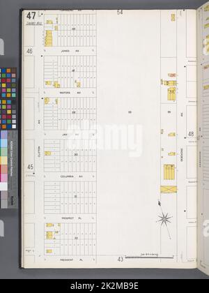 Cartografica, Mappe. 1884 - 1936. Lionel Pincus e la Principessa Firyal Map Division. Assicurazione antincendio , New York (stato), Real Property , New York (stato), Cities & Cities , New York (stato) Queens V. 3, Plate No. 47 Mappa delimitata da Townsend Ave., Debevoise Ave., President Pl., Clifton Ave. Foto Stock