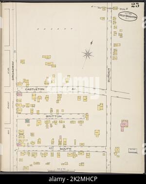 Cartografica, Mappe. 1884 - 1936. Lionel Pincus e la Principessa Firyal Map Division. Assicurazione antincendio , New York (Stato), Real Property , New York (Stato), Cities & Cities , New York (Stato) Staten Island, Plate No. 25 Mappa delimitata da Burger, South, Broadway Foto Stock