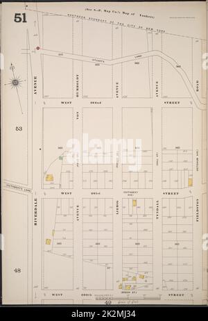 Cartografica, Mappe. 1884 - 1936. Lionel Pincus e la Principessa Firyal Map Division. Assicurazione antincendio , New York (stato), Real Property , New York (stato), Cities & Cities , New York (stato) Manhattan, V. 12, Plate No. 51 Mappa delimitata da W. 262nd St., Fieldston Rd., W. 260th St., Riverdale Ave. Foto Stock