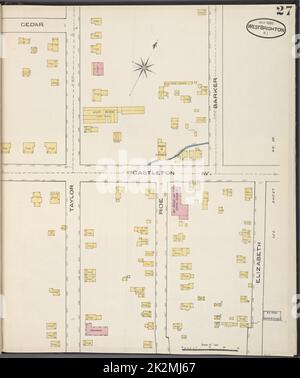 Cartografica, Mappe. 1884 - 1936. Lionel Pincus e la Principessa Firyal Map Division. Assicurazione antincendio , New York (Stato), Real Property , New York (Stato), Cities & Cities , New York (Stato) Staten Island, Plate No. 27 Mappa delimitata da Cedar, Elizabeth, Taylor Foto Stock