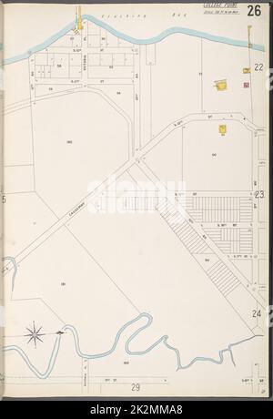 Cartografica, Mappe. 1884 - 1936. Lionel Pincus e la Principessa Firyal Map Division. Assicurazione antincendio , New York (stato), Real Property , New York (stato), Cities & Cities , New York (stato) Queens V. 5, Plate No. 26 Mappa delimitata da Flushing Bay, 9th Ave., 21st St Foto Stock