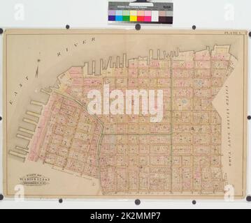 Cartografica, Mappe. 1886. Lionel Pincus e la Principessa Firyal Map Division. Brooklyn (New York, N.Y.), Real Property , New York (state) , New York Plate 1: Zona del molo dal Navy Yard a Clark Street. Foto Stock