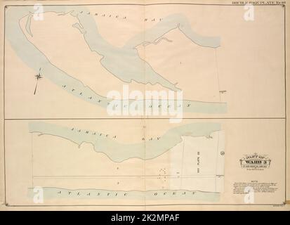 Cartografica, Mappe. 1907. Lionel Pincus e Principessa Firyal Map Division Queens, Vol. 1, Double Page Plate No. 40; parte di Ward 5; Farrockaway; mappa delimitata da Jamaica Bay, Oceano Atlantico; inclusa Washington Ave. Foto Stock