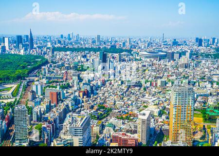 La vista dall'osservatorio Shibuya Sky Foto Stock