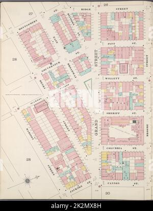 Cartografica, Mappe. 1894. Lionel Pincus e la Principessa Firyal Map Division. Assicurazione antincendio , New York (stato), Real Property , New York (stato), Cities & Cities , New York (stato) Manhattan, V. 1, Double Page Plate No. 29 Mappa delimitata da Ridge St., Rivington St., Cannon St., Jackson St., Madison St., Montgomery St. Foto Stock