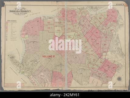 Bromley, George Washington. Cartografica, Mappe, Mappe indice. 1908. Lionel Pincus e la Principessa Firyal Map Division. Brooklyn (New York, N.Y.) , Mappe Indice: Brooklyn (Bromely) , Vol. 1 Foto Stock