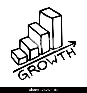 Grafico Doodle disegnato a mano con linea nera Foto Stock