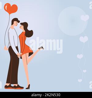 Bella coppia che tiene le mani pronte a baciare mostra armonia tra coppia. Uomo che porta presente baciare abbracciare donna rappresentano romantico appassionato duo fare l'amore. Foto Stock