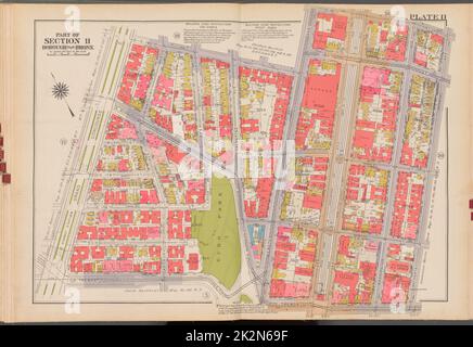 Cartografica, Mappe. 1938 - 1957. Lionel Pincus e la Principessa Firyal Map Division. Real Property , New York (state) , New York (N.Y.), Bronx (New York, N.Y.) , Mappe Double Page Plate No. 11, parte della Sezione 11, Borough of the Bronx: Bounded by E. 180th Street, Webster Avenue, E. 181st Street, Bathgate Avenue, E. Tremont Avenue e Grand Concourse Foto Stock