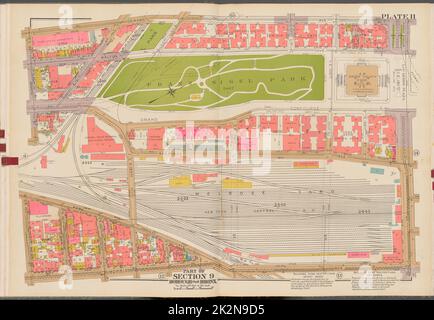 Cartografica, Mappe. 1942 - 1957. Lionel Pincus e la Principessa Firyal Map Division. Real Property , New York (state) , New York (N.Y.), Bronx (New York, N.Y.) , Mappe Double Page Plate No. 11, parte della Sezione 9, Borough of the Bronx: Bounded by Gerard Avenue, E. 161st Street, Morris Avenue e E. 150th Street Foto Stock