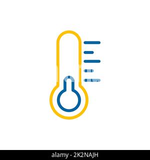 Termometro con icona piatta isolata vettoriale. Cartello meteo Foto Stock