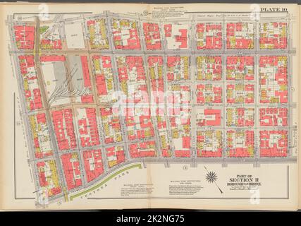 Cartografica, Mappe. 1938. Lionel Pincus e la Principessa Firyal Map Division. Bronx (New York, N.Y.) , Mappe, Real Property , New York (state) , New York (N.Y.) Double Page Plate No. 10, Part of Section 11, Borough of the Bronx: Bounded by E. 181st Street, Mapes Avenue, E. Tremont Avenue e Bathgate Avenue Foto Stock