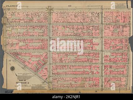 Cartografica, Mappe. 1925. Lionel Pincus e la Principessa Firyal Map Division. Real Property , New York (state) , New York, Manhattan (New York, N.Y.) Piastra 32, parte della sezione 2: Delimitata da W. 14th Street, E. 14th Street, University Place, E. 8th Street, W. 8th Street, Greenwich Avenue e Seventh Avenue Foto Stock