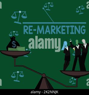 Didascalia di testo che presenta il re marketing. Concetto che significa strategia per raggiungere i potenziali clienti nel tuo sito web colleghi raggiungere lavoro di squadra realizzare un guadagno finanziario di successo. Foto Stock