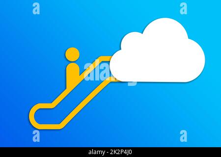 Viaggio o transizione verso il cloud. Foto Stock