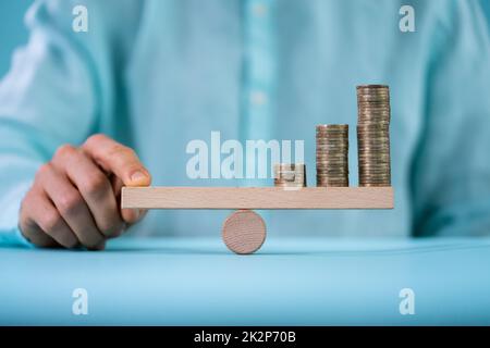 Leva finanziaria e equilibrio di ricchezza durante Foto Stock