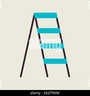 Scale da giardino, icona vettoriale scala a pioli Foto Stock