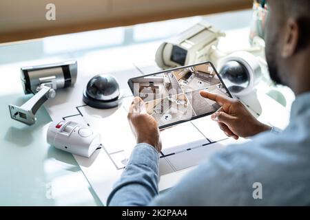 Allarme di sicurezza CCTV e sorveglianza antincendio Foto Stock