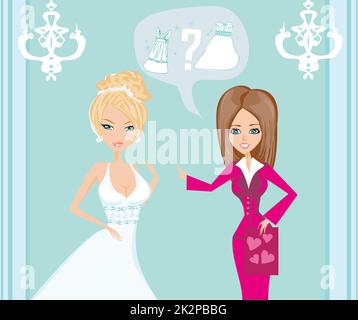 Wedding planner e sposa Foto Stock