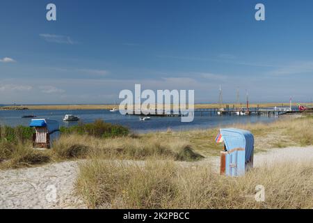 Tra le dune, Marina Wendtorf, Laboe, Schleswig-Holstein, Germania del Nord Foto Stock