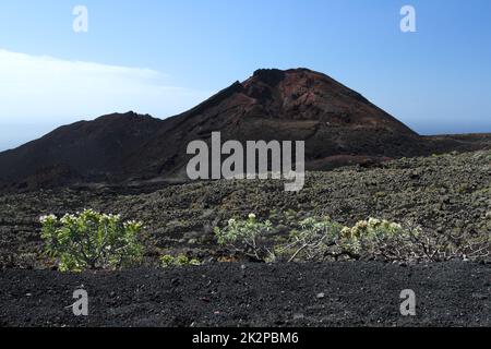 Paesaggio vulcanico di Volcan de Teneguia a la Palma, Isole Canarie Foto Stock