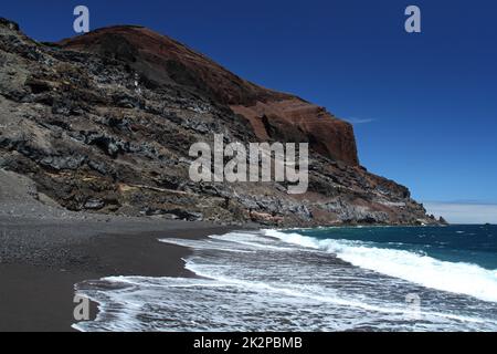 Spiaggia vulcanica a La Palma Isole Canarie Spagna. Foto Stock
