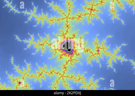 Bellissimo zoom nel matematico infinito mandelbrot set frattale. Foto Stock