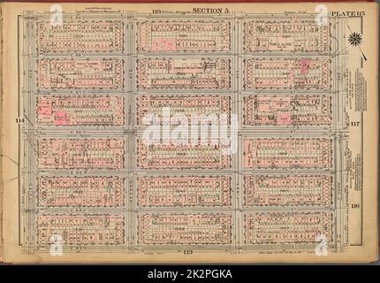 Cartografica, Mappe. 1927. Lionel Pincus e la Principessa Firyal Map Division. Real Property , New York (state) , New York, Manhattan (New York, N.Y.) Targa 115, parte della Sezione 5: Delimitata da E. 89th Street, York Avenue, E. 83rd Street e Third Avenue Foto Stock