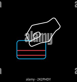 Far scorrere a mano la carta di credito durante l'acquisto icona Foto Stock