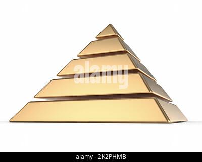 Piramide dorata 3D Foto Stock