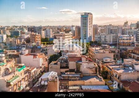 Veduta aerea della città di Nicosia, Cipro Foto Stock