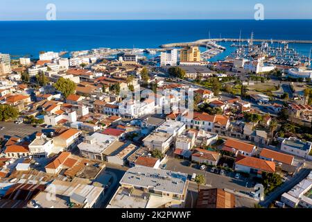 Veduta aerea di Limassol, Cipro. Vecchia zona del porto Foto Stock