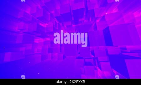 3D illustrazione di oggetti geometrici al neon Foto Stock