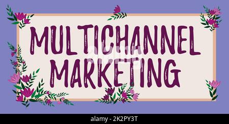 Testo che mostra l'ispirazione per il marketing multicanale. Concetto di business per un consumatore di acquistare da qualsiasi modo è più facile Foto Stock