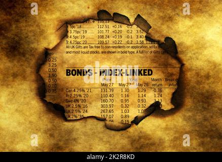 Indice di legami su sfondo grunge Foto Stock