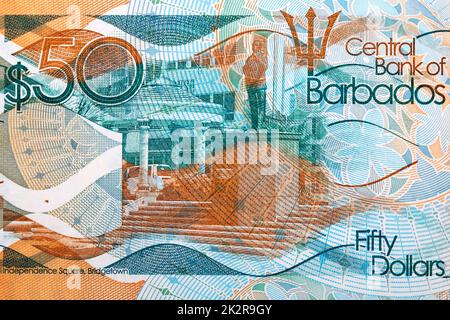 Piazza dell'Indipendenza a Brigetown da denaro Barbadian Foto Stock