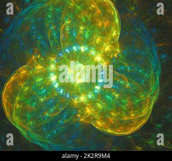 Astratto sfondo d'arte frattale, suggestivo di astronomia e nebulosa. Nebulosa di illustrazione frattale generata dal computer. Foto Stock