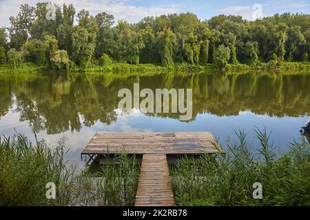 Lakeside pier dettaglio Foto Stock