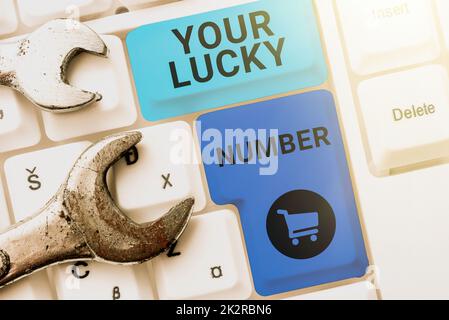 Testo scritto a mano Codice promozionale Acquista ora. Parola per credere nella lettera Fortune aumenta Chance Casino Foto Stock