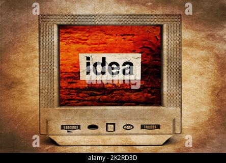 Idea testo sul televisore vintage Foto Stock