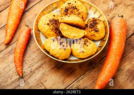 Biscotti vegani alla carota Foto Stock