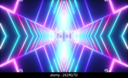 Tunnel al neon Foto Stock