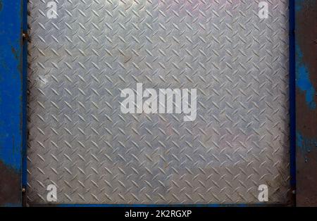 acciaio diamantato struttura fondo metallo disegno industriale diamondplate materiale Foto Stock