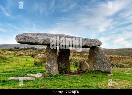 Lanyon Quoit - dolmen in Cornovaglia, Inghilterra, Regno Unito Foto Stock